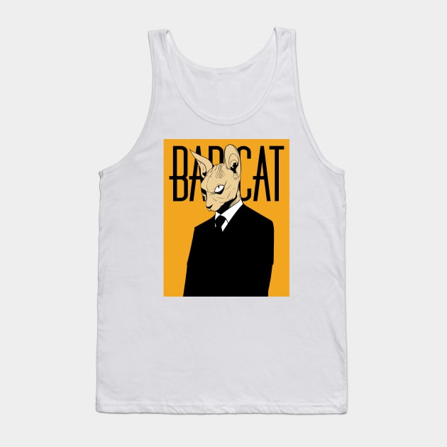 Bad sphinx Cat whit suit "yellow background" Tank Top by Elsieartwork